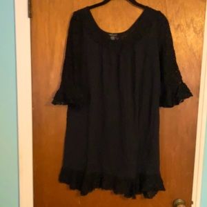 Black tunic with lace trim